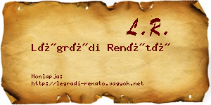 Légrádi Renátó névjegykártya